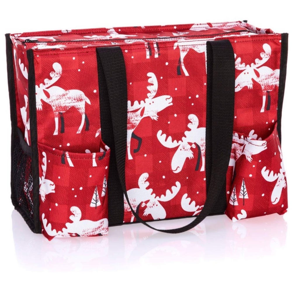 Zip top organizing tote